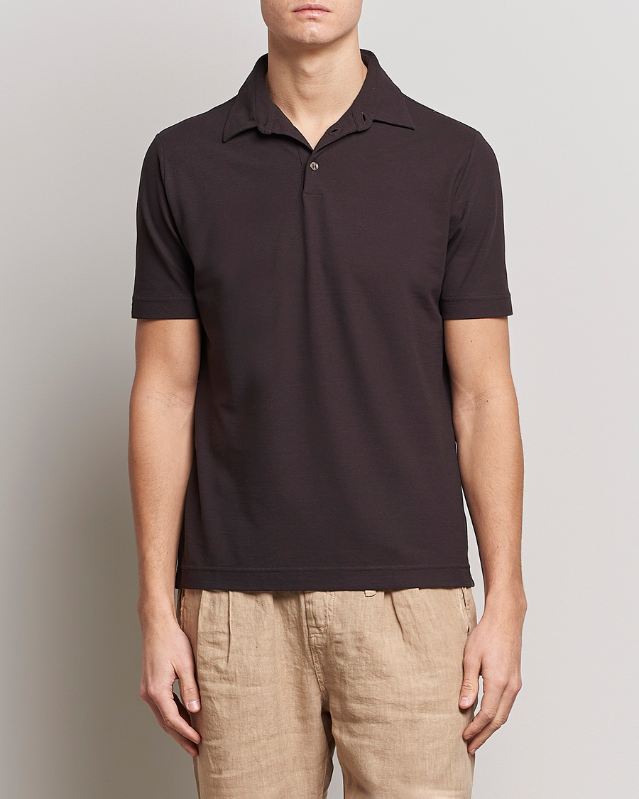 Herre | Pikéer | Zanone | Ice Cotton Polo Dark Brown