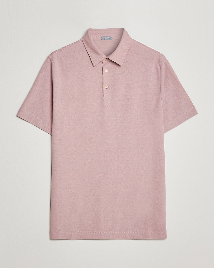 Herre | Pikéer | Zanone | Ice Cotton Polo Washed Pink