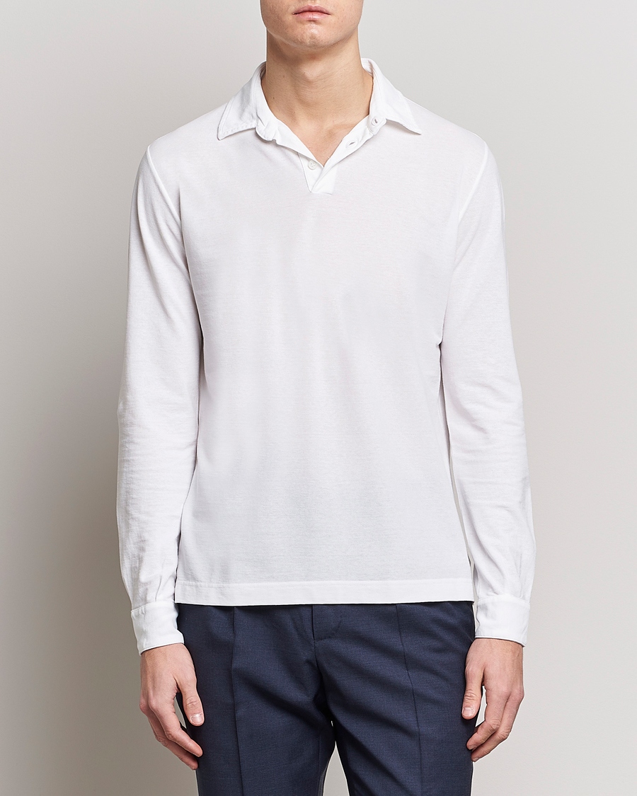 Herre | Gensere | Zanone | Ice Cotton Long Sleeve Polo White