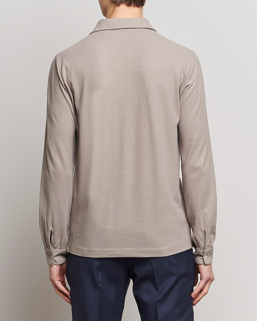 Herre | Gensere | Zanone | Ice Cotton Long Sleeve Polo Beige