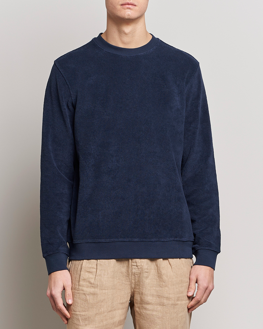Herre | Gensere | Zanone | Terry Cotton Crew Neck Navy