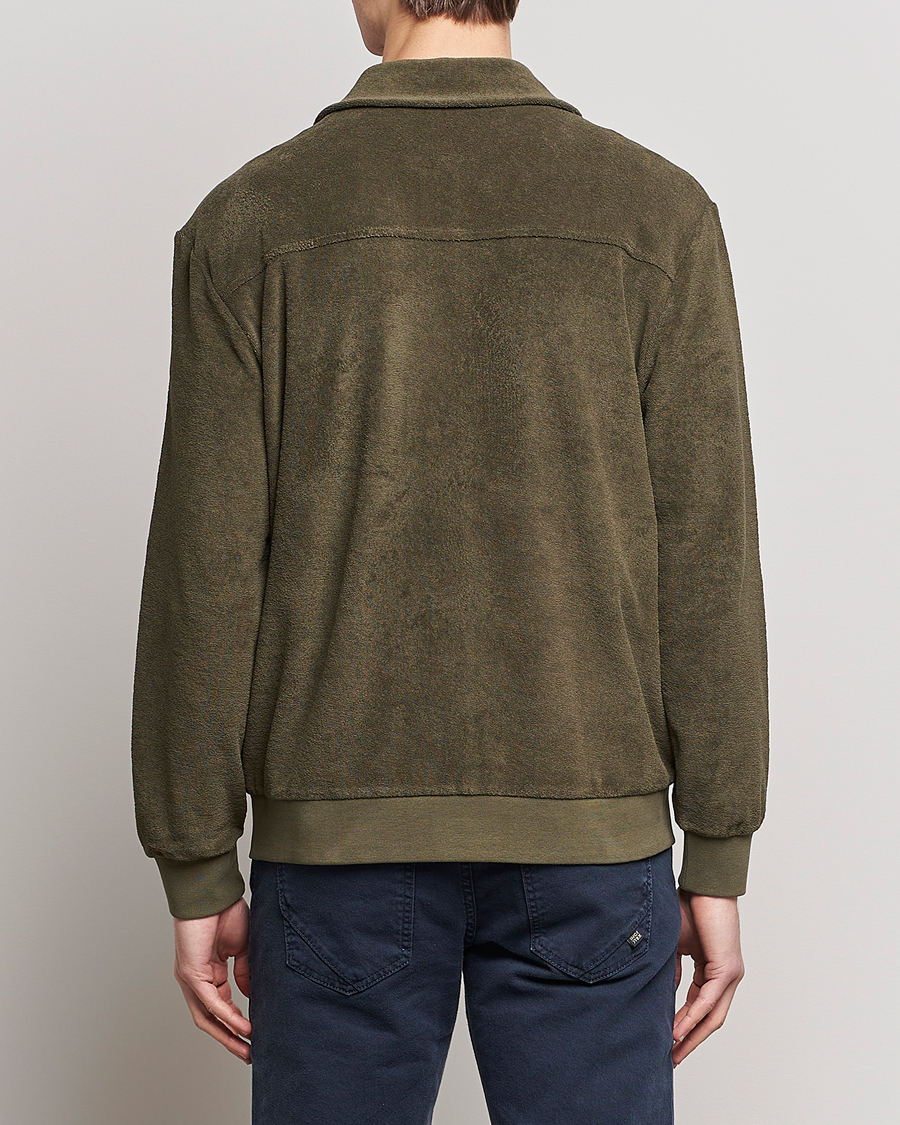 Herre | Gensere | Zanone | Terry Cotton Jersey Jacket Dark Olive