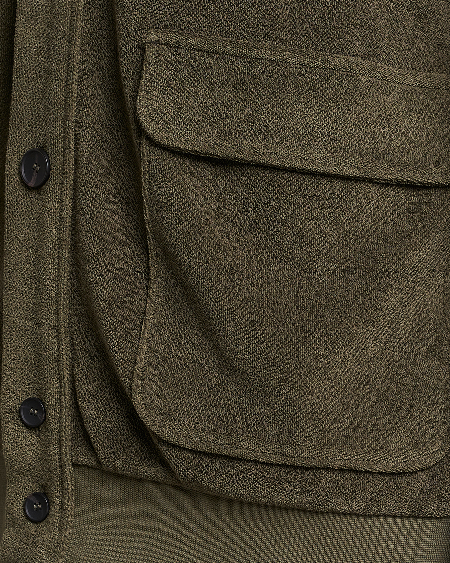 Herre | Gensere | Zanone | Terry Cotton Jersey Jacket Dark Olive