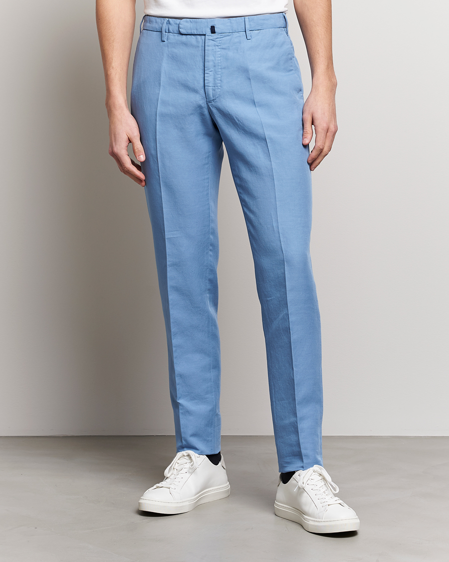 Herre |  | Incotex | Slim Fit Chinolino Trousers Light Blue