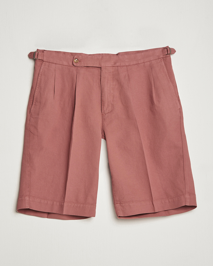 Herre | Shorts | Incotex | Pleated Chinolino Shorts Brick