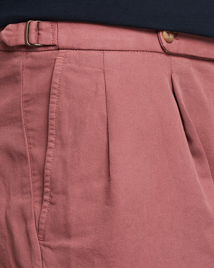 Herre | Shorts | Incotex | Pleated Chinolino Shorts Brick
