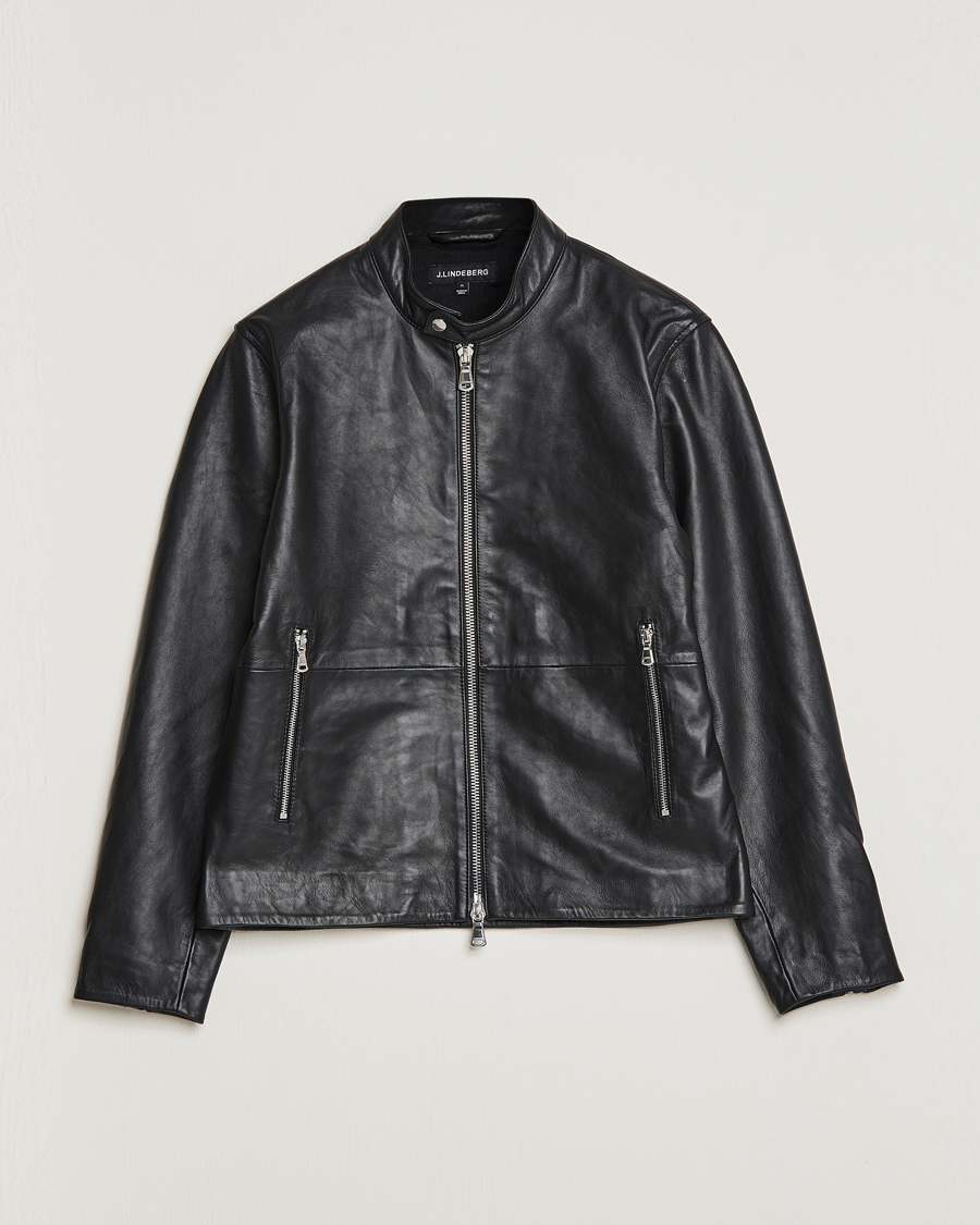 Herre | Jakker | J.Lindeberg | Boris Biker Leather Jacket Black