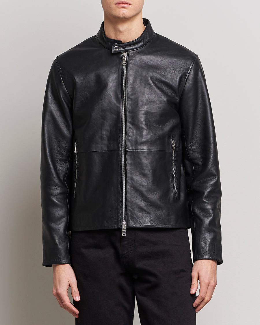 Herre | Jakker | J.Lindeberg | Boris Biker Leather Jacket Black