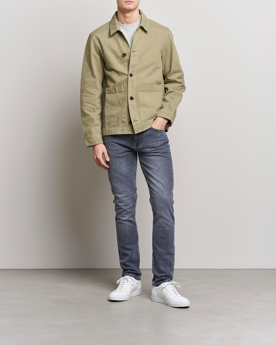 Herre | Skjorter | J.Lindeberg | Lando Organic Twill Work Overshirt Aloe