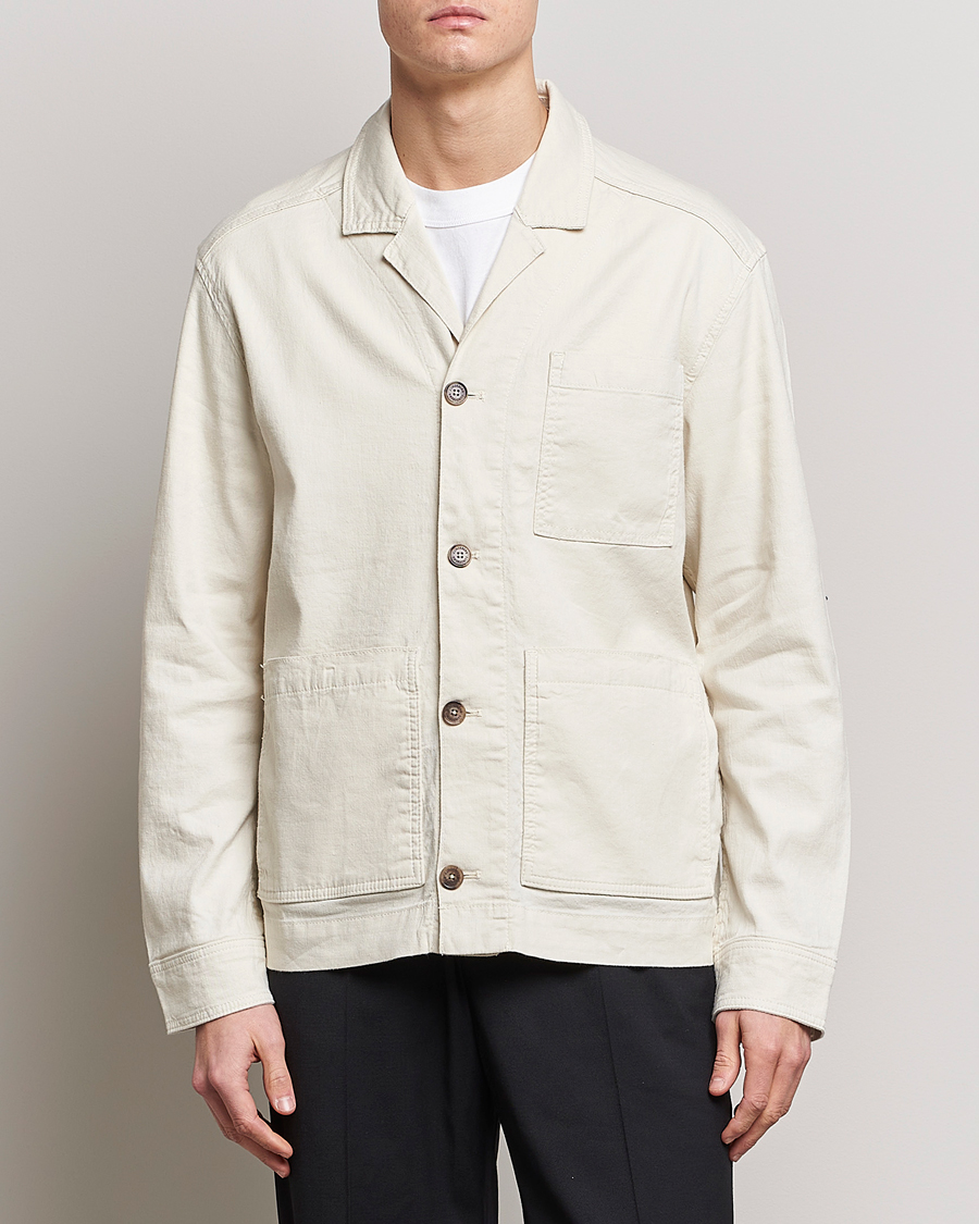 Herre | Vårjakker | J.Lindeberg | Errol Linen/Cotton Workwear Overshirt Turtledove
