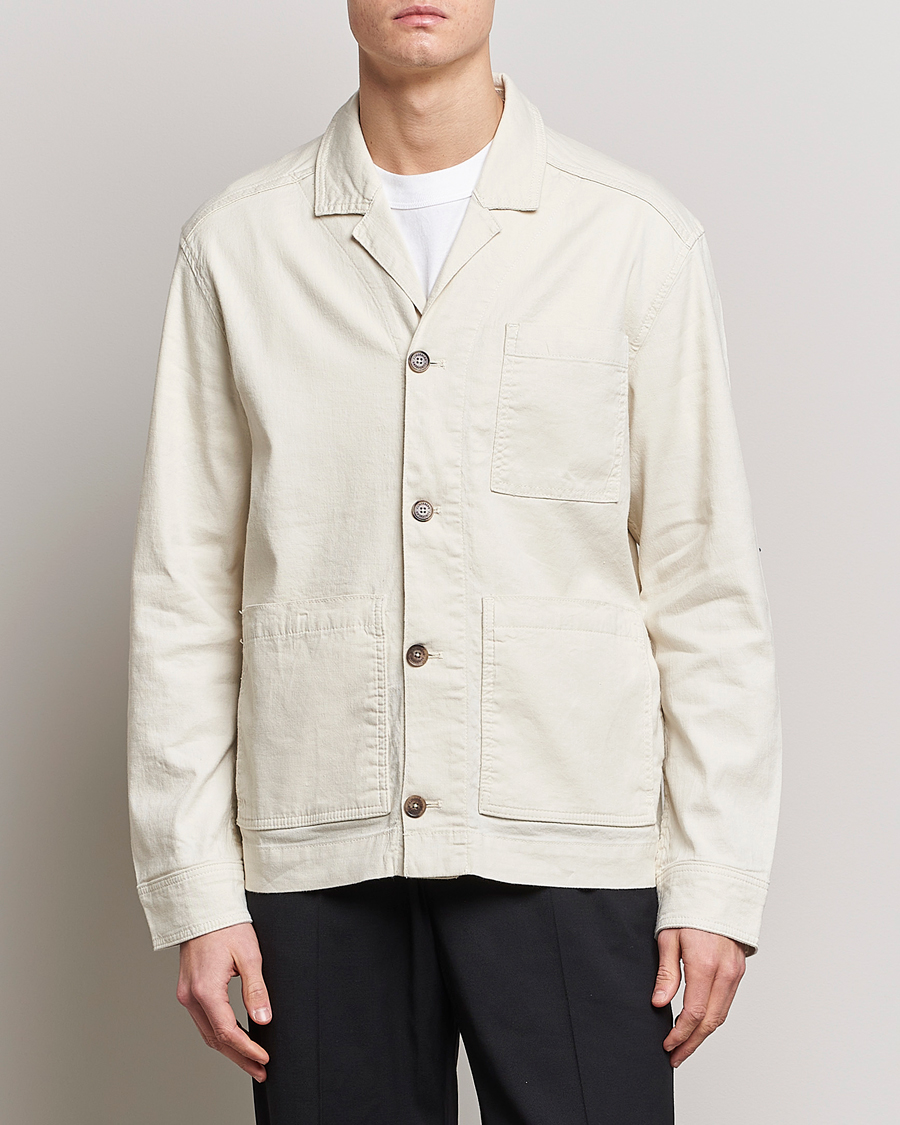 Herre | Skjorter | J.Lindeberg | Errol Linen/Cotton Workwear Overshirt Turtledove