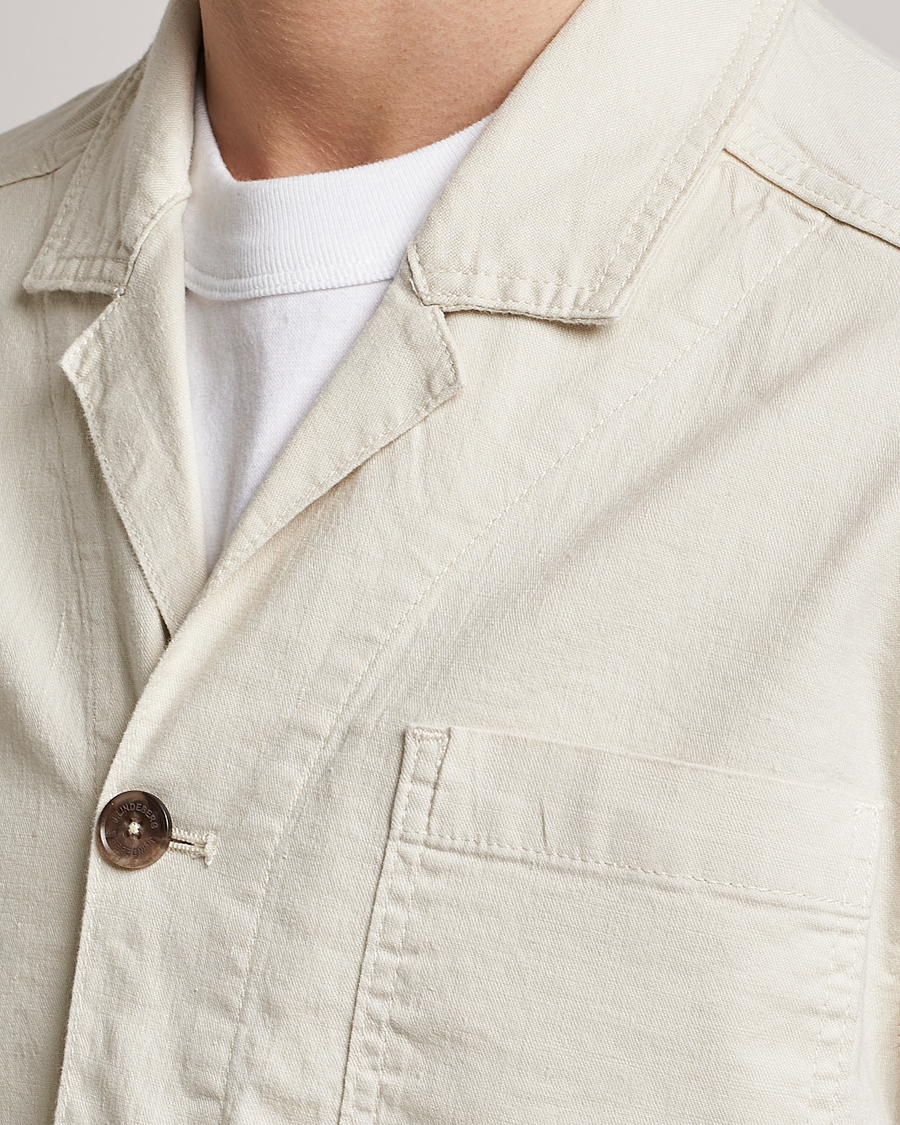 Herre | Skjorter | J.Lindeberg | Errol Linen/Cotton Workwear Overshirt Turtledove