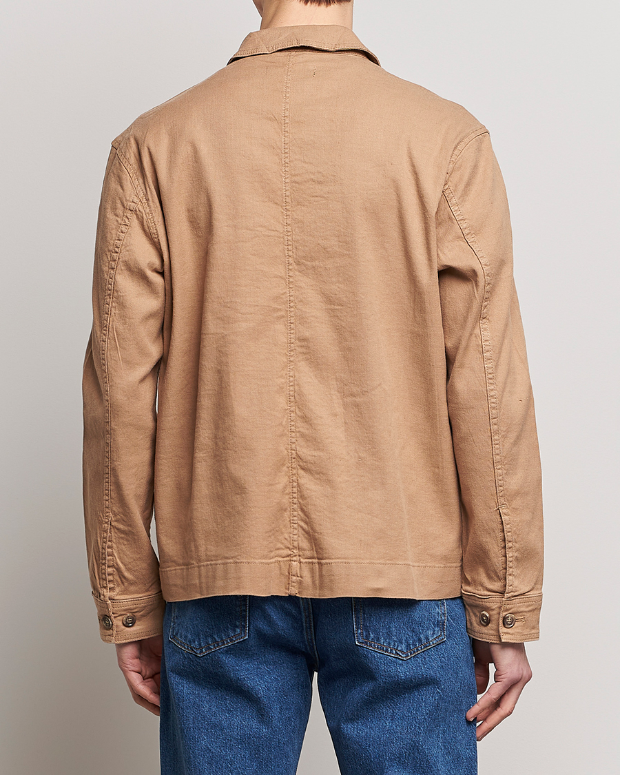 Herre | Skjorter | J.Lindeberg | Errol Linen/Cotton Workwear Overshirt Tiger Brown