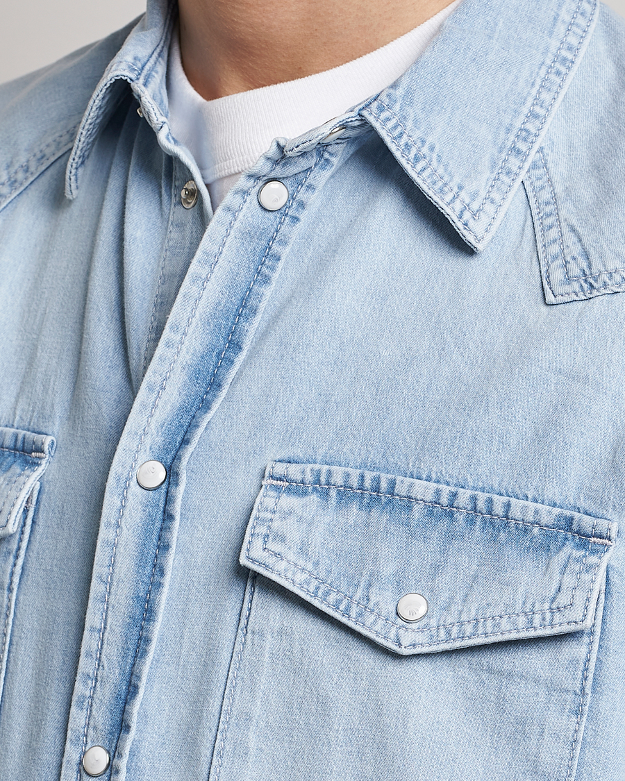 Herre | Skjorter | J.Lindeberg | Carson Denim Shirt Light Blue