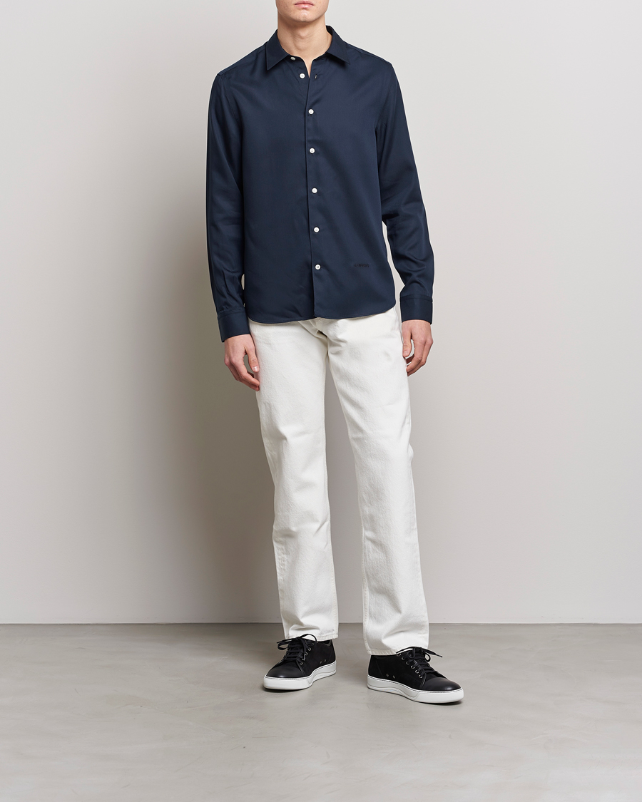 Herre | Skjorter | J.Lindeberg | Slim Fit Comfort Tencel Shirt Navy