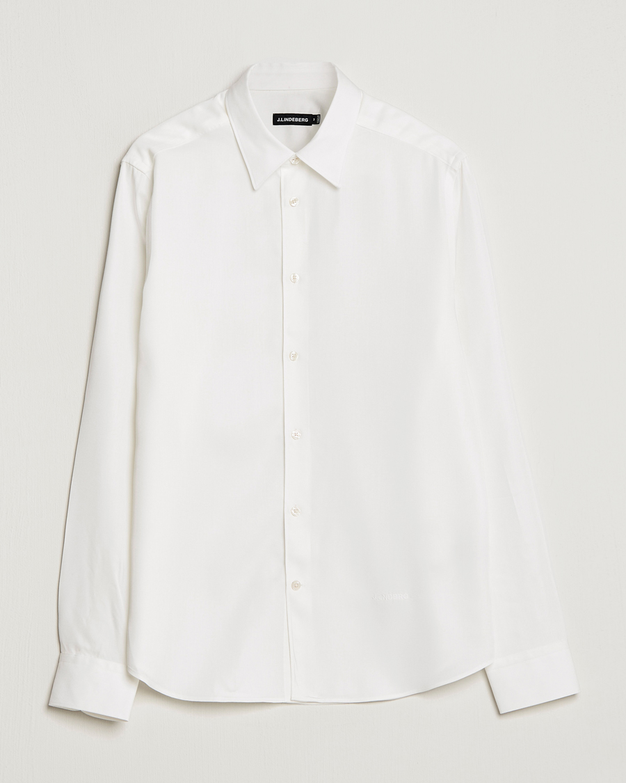 Herre | Skjorter | J.Lindeberg | Slim Fit Comfort Tencel Shirt Cloud White
