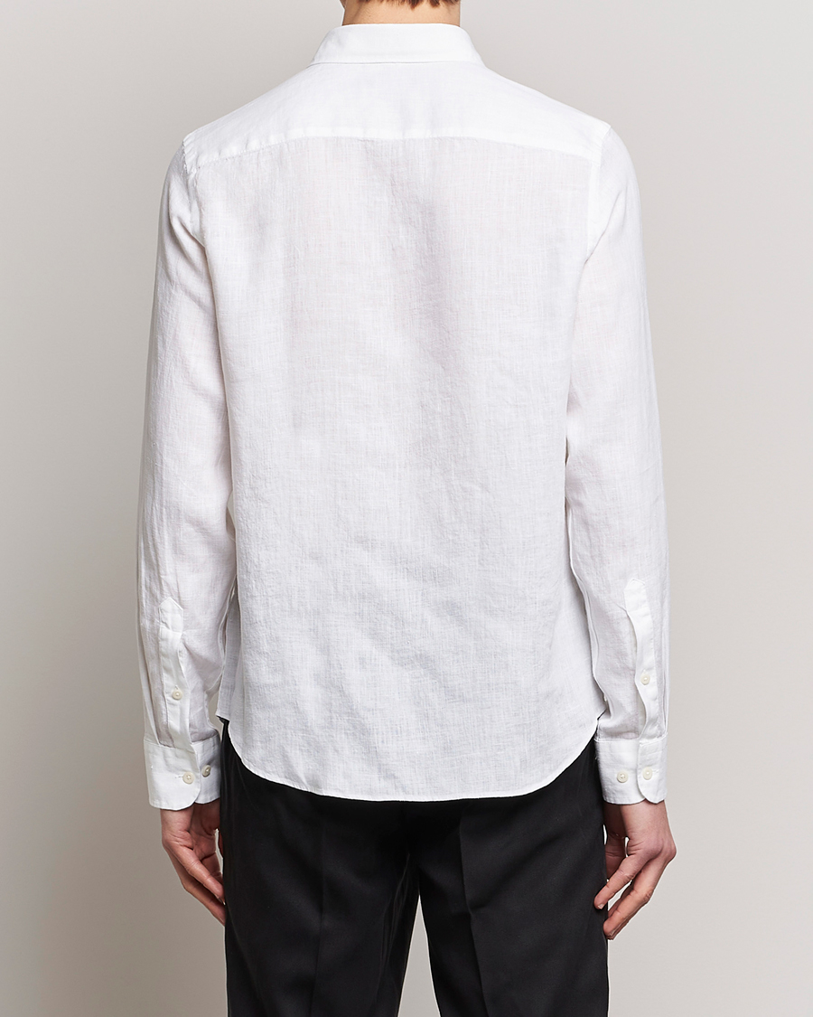 Herre | Skjorter | J.Lindeberg | Slim Fit Clean Linen Shirt White
