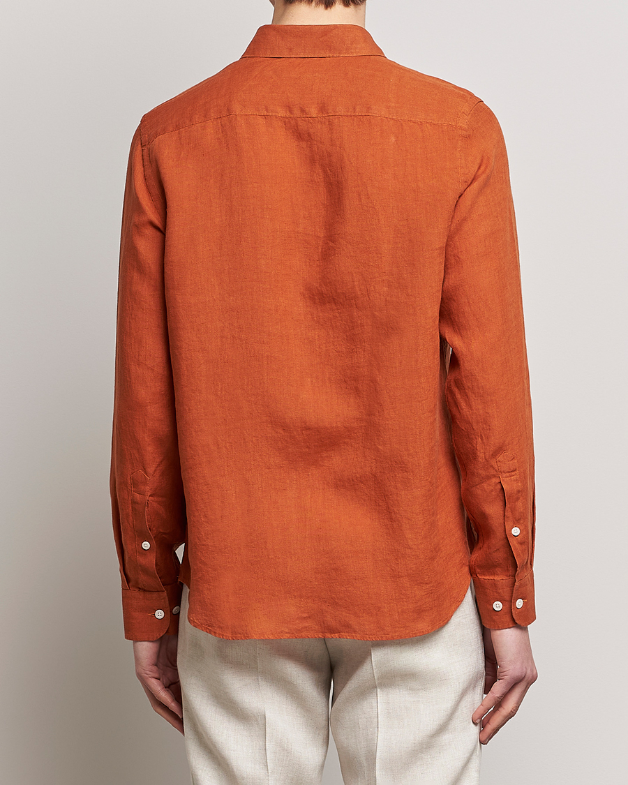 Herre | Skjorter | J.Lindeberg | Slim Fit Clean Linen Shirt Bombay Brown
