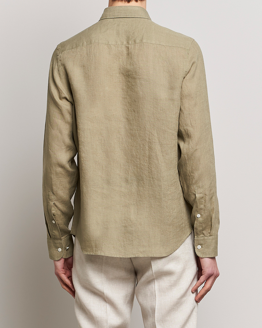 Herre | Skjorter | J.Lindeberg | Slim Fit Clean Linen Shirt Aloe