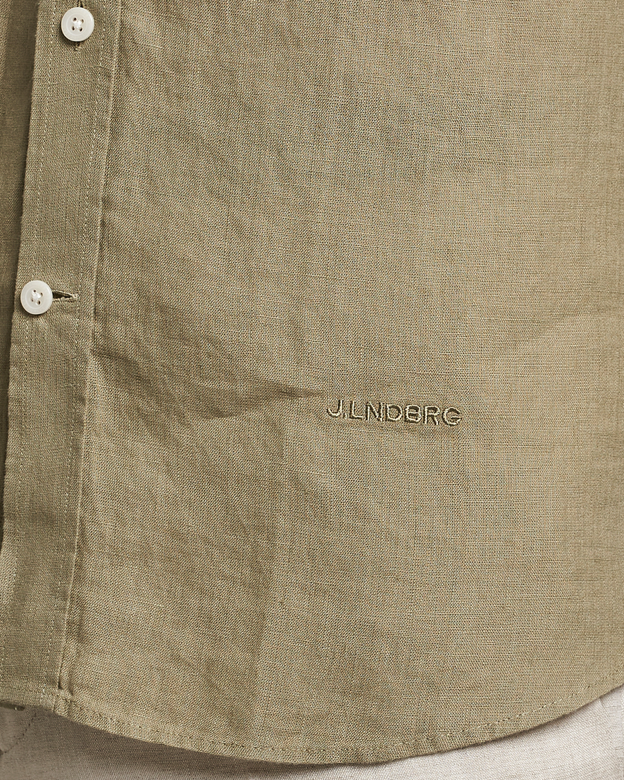 Herre | Skjorter | J.Lindeberg | Slim Fit Clean Linen Shirt Aloe
