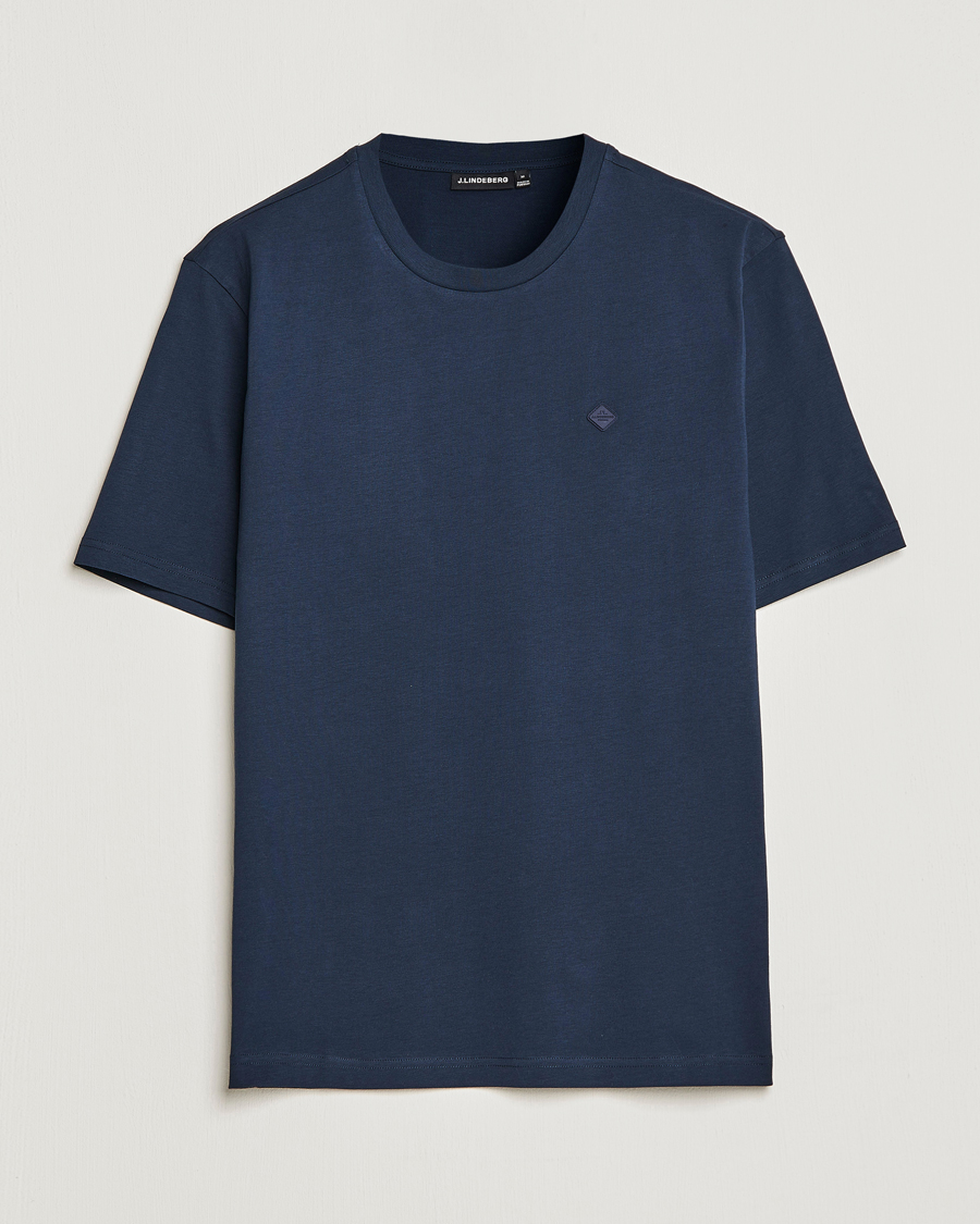 Herre | T-Shirts | J.Lindeberg | Dale Organic Cotton Patch T-Shirt Navy