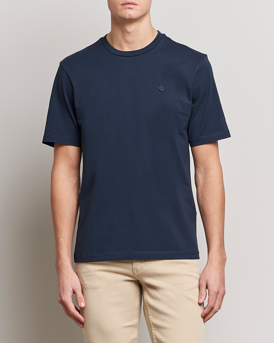 Herre |  | J.Lindeberg | Dale Organic Cotton Patch T-Shirt Navy