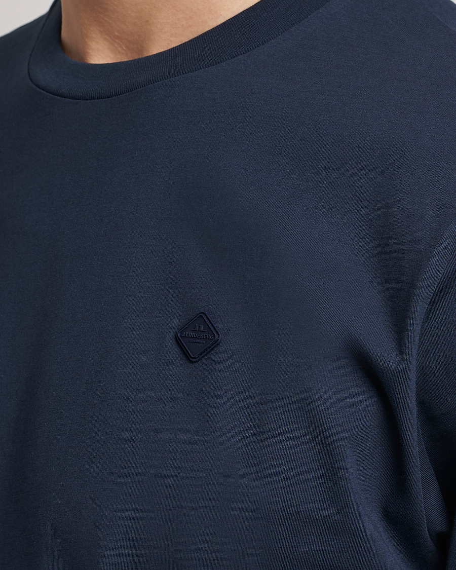 Herre | T-Shirts | J.Lindeberg | Dale Organic Cotton Patch T-Shirt Navy
