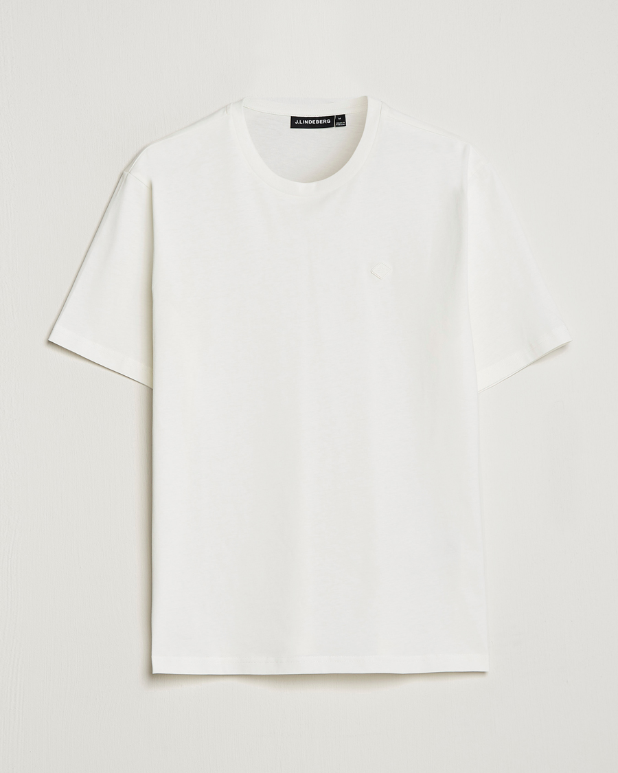 Herre | T-Shirts | J.Lindeberg | Dale Organic Cotton Patch T-Shirt Cloud White