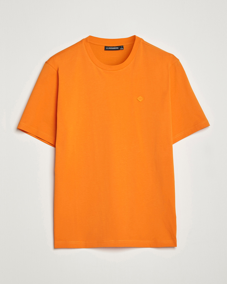 Herre | T-Shirts | J.Lindeberg | Dale Organic Cotton Patch T-Shirt Russet Orange