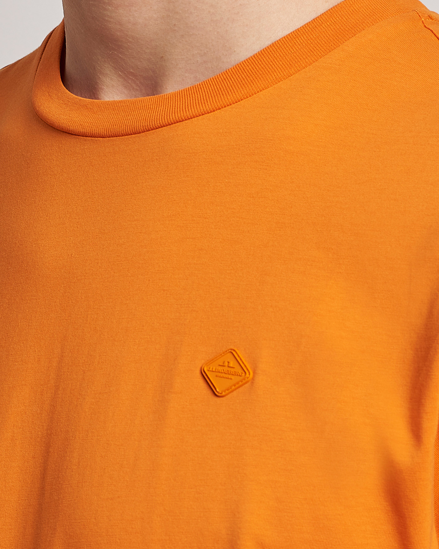 Herre | T-Shirts | J.Lindeberg | Dale Organic Cotton Patch T-Shirt Russet Orange