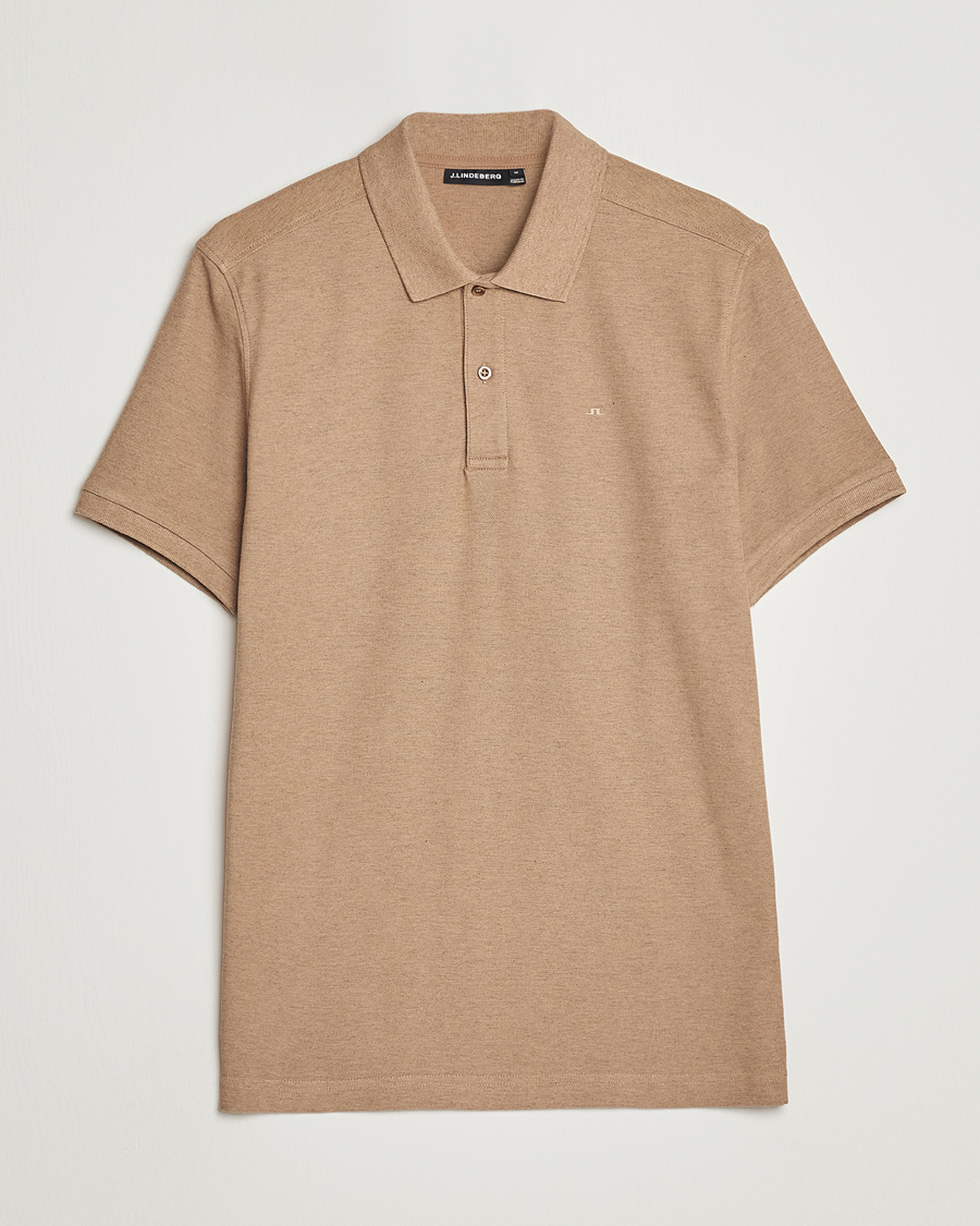 Herre | Pikéer | J.Lindeberg | Troy Clean Polo Tiger Brown Melange