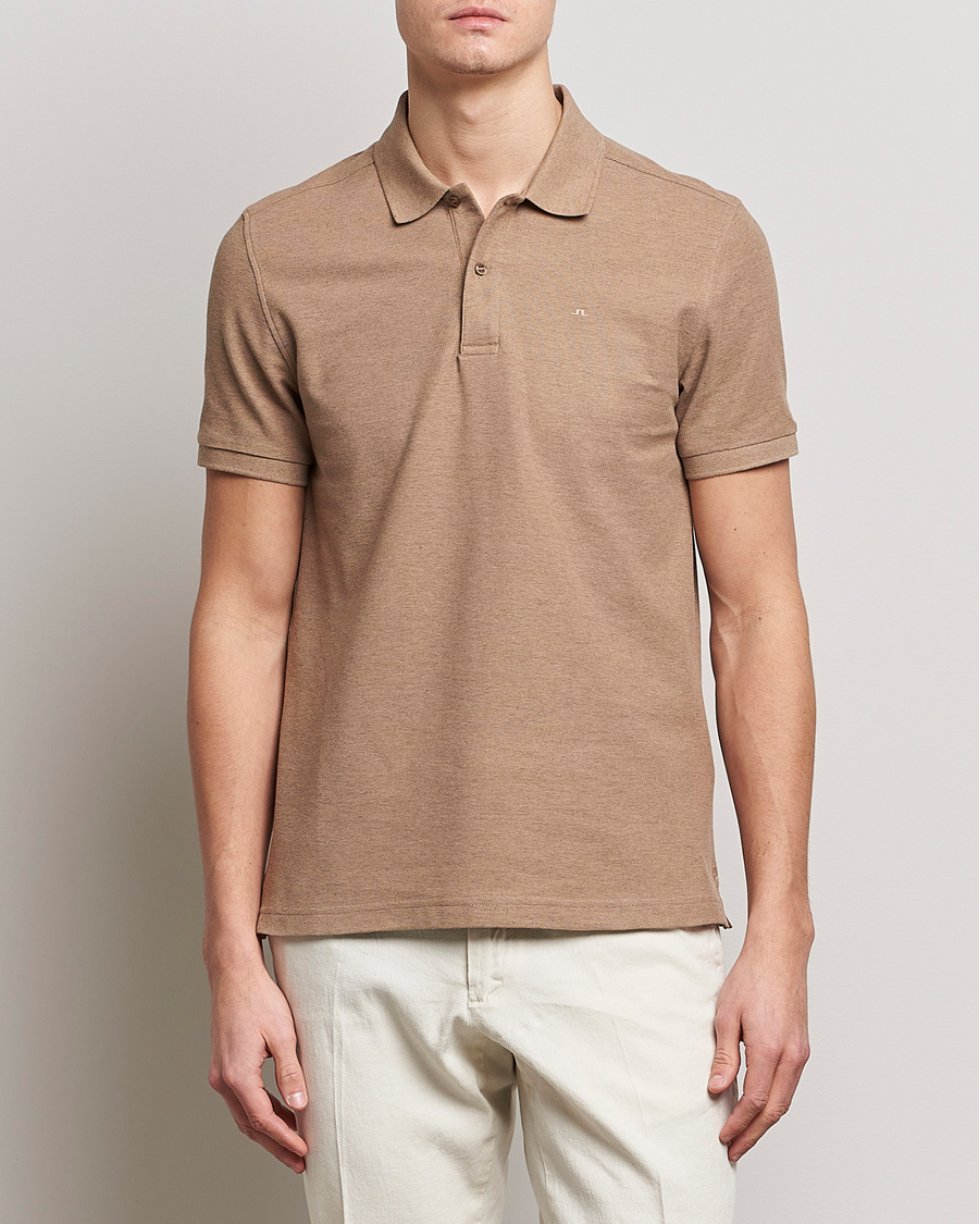 Herre | Pikéer | J.Lindeberg | Troy Clean Polo Tiger Brown Melange