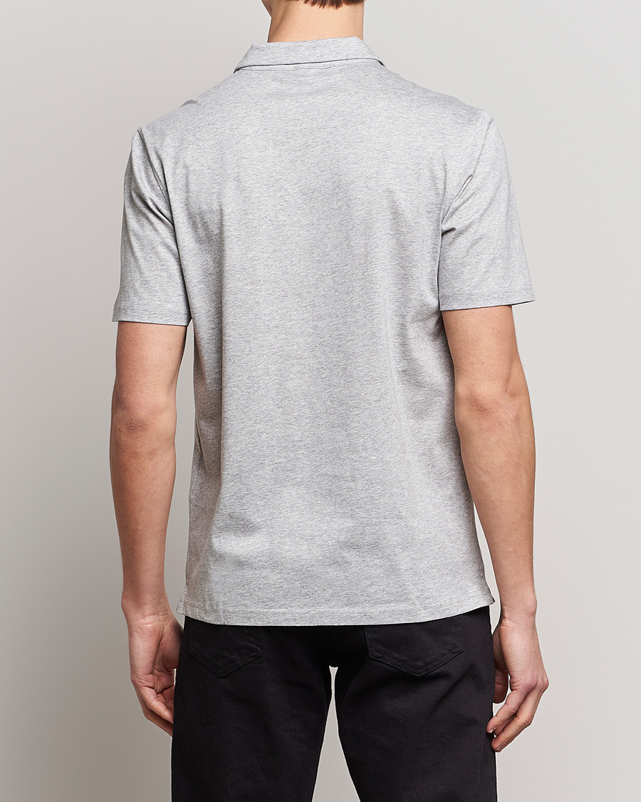 Herre | Pikéer | J.Lindeberg | Asher Zip Mercerized Cotton Polo Light Grey Melange