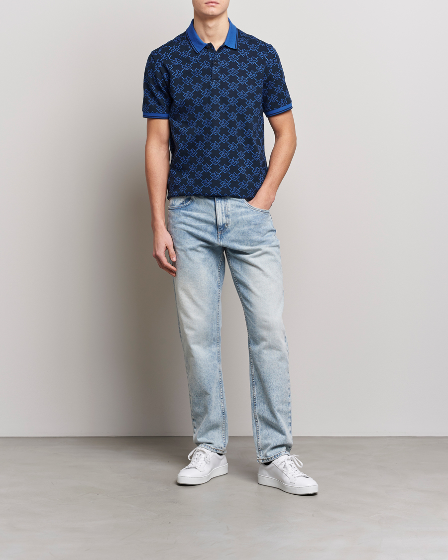 Herre | Pikéer | J.Lindeberg | Deklan Organic Cotton Jacquard Polo Navy