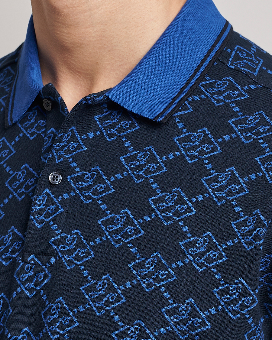Herre | Pikéer | J.Lindeberg | Deklan Organic Cotton Jacquard Polo Navy