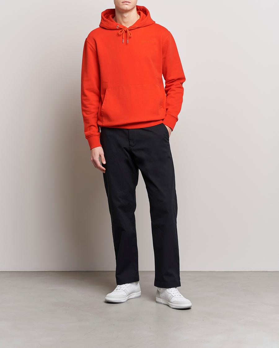 Herre | Gensere | J.Lindeberg | Chip Cotton Hoodie Fiery Red