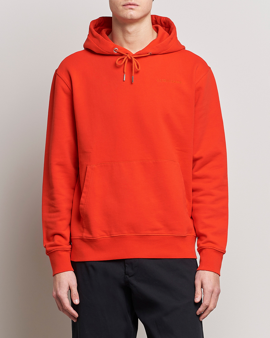 Herre |  | J.Lindeberg | Chip Cotton Hoodie Fiery Red