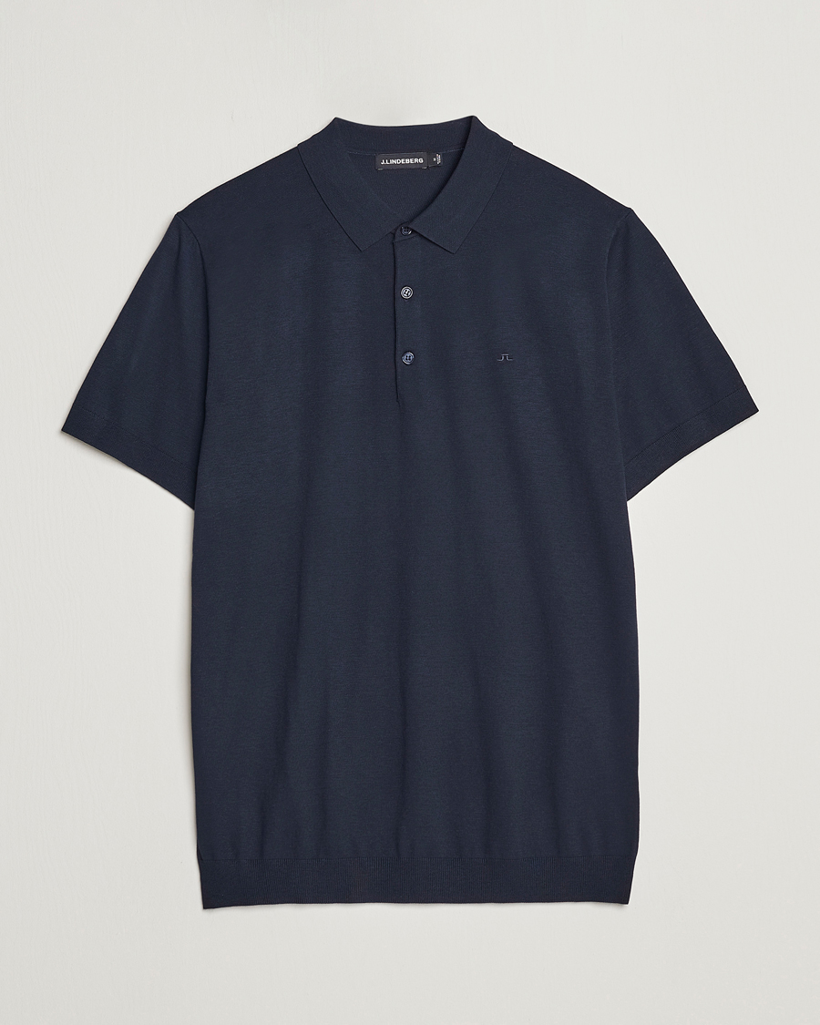 Herre | Pikéer | J.Lindeberg | Ridge Rayon Silk Polo Navy