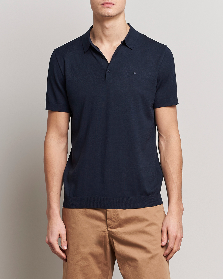 Herre | Pikéer | J.Lindeberg | Ridge Rayon Silk Polo Navy