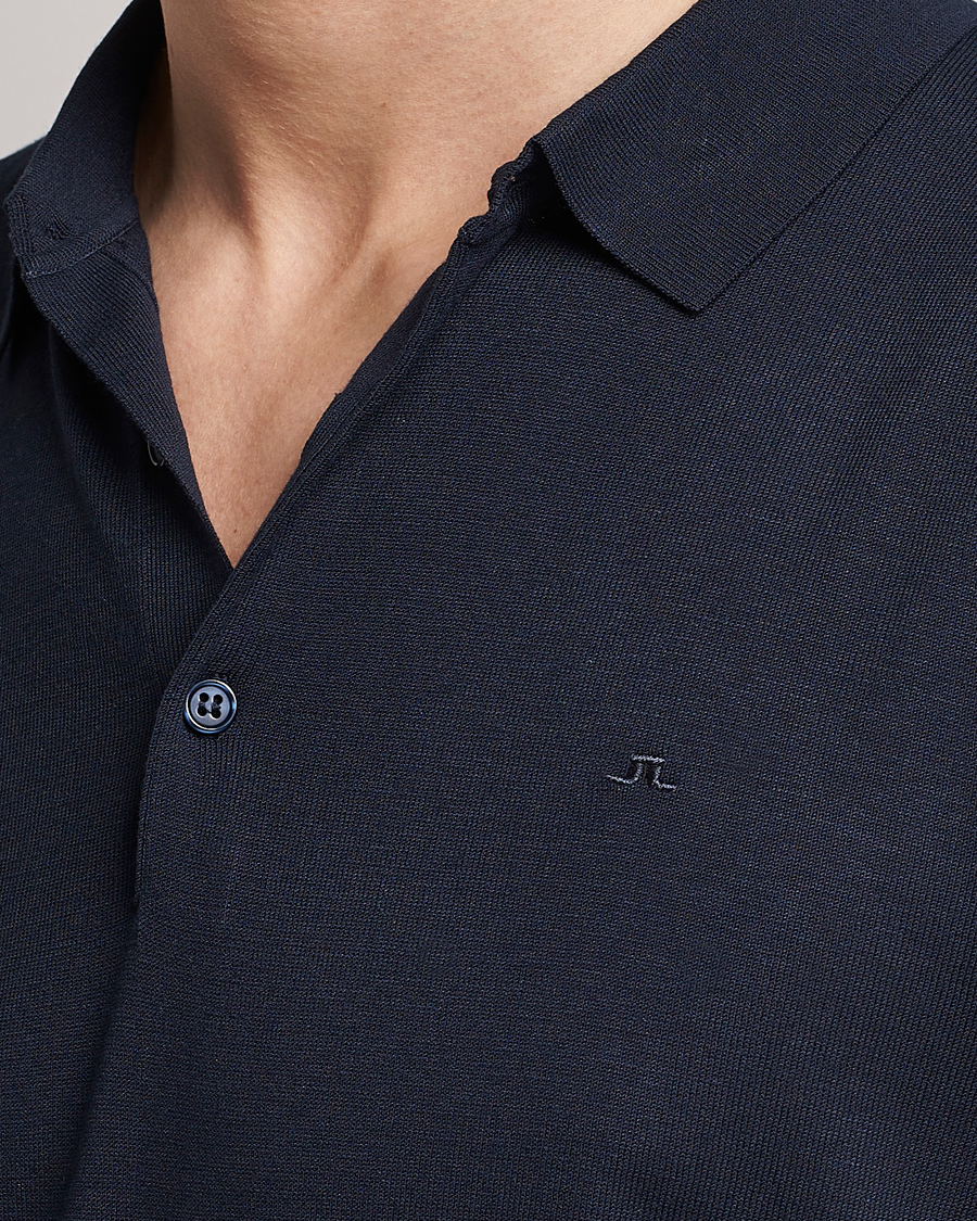 Herre | Pikéer | J.Lindeberg | Ridge Rayon Silk Polo Navy
