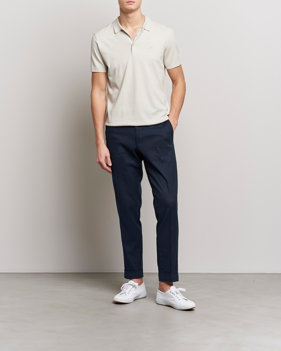 Herre | Pikéer | J.Lindeberg | Ridge Rayon Silk Polo Light Grey Melange