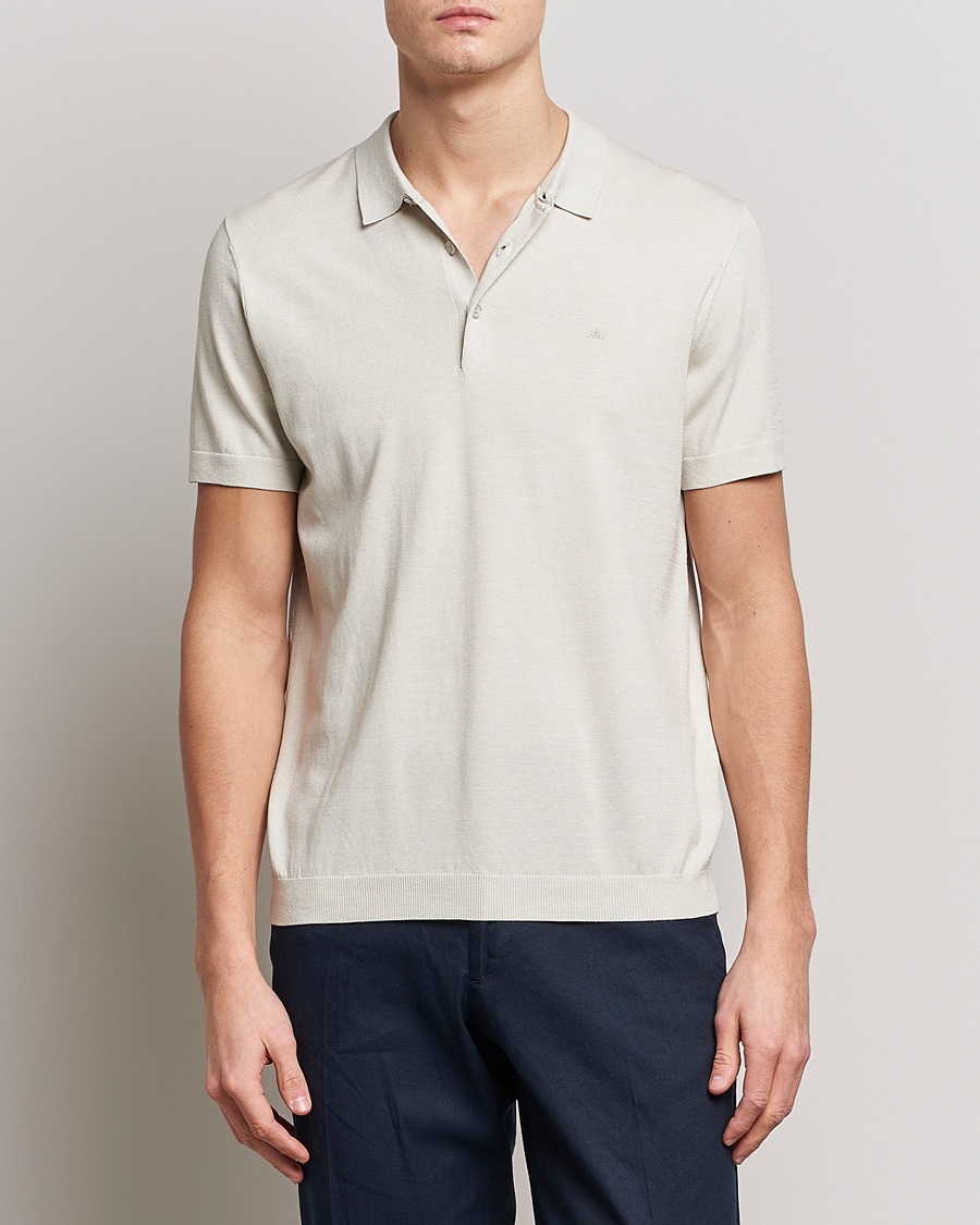 Herre | Pikéer | J.Lindeberg | Ridge Rayon Silk Polo Light Grey Melange