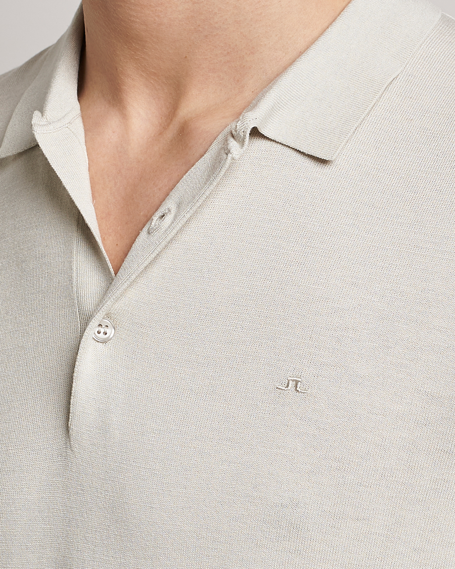 Herre | Pikéer | J.Lindeberg | Ridge Rayon Silk Polo Light Grey Melange