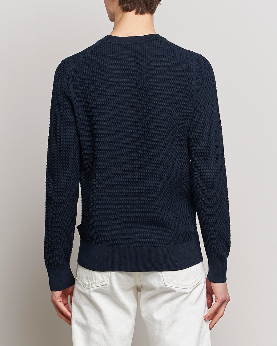 Herre | Gensere | J.Lindeberg | Arthur Structure Organic Cotton Crew Neck Navy