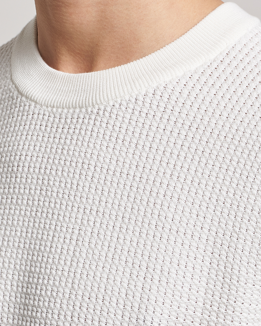 Herre | Gensere | J.Lindeberg | Arthur Structure Organic Cotton Crew Neck Cloud White