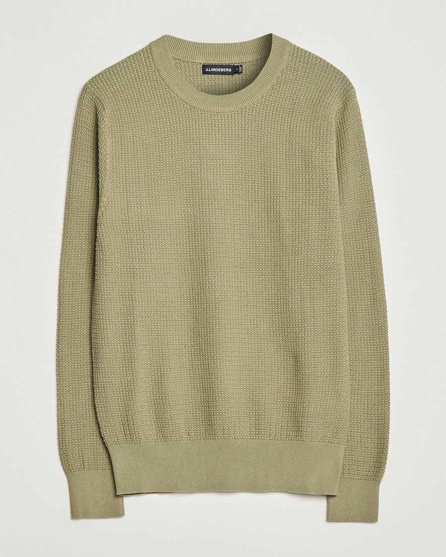 Herre | Gensere | J.Lindeberg | Arthur Structure Organic Cotton Crew Neck Aloe