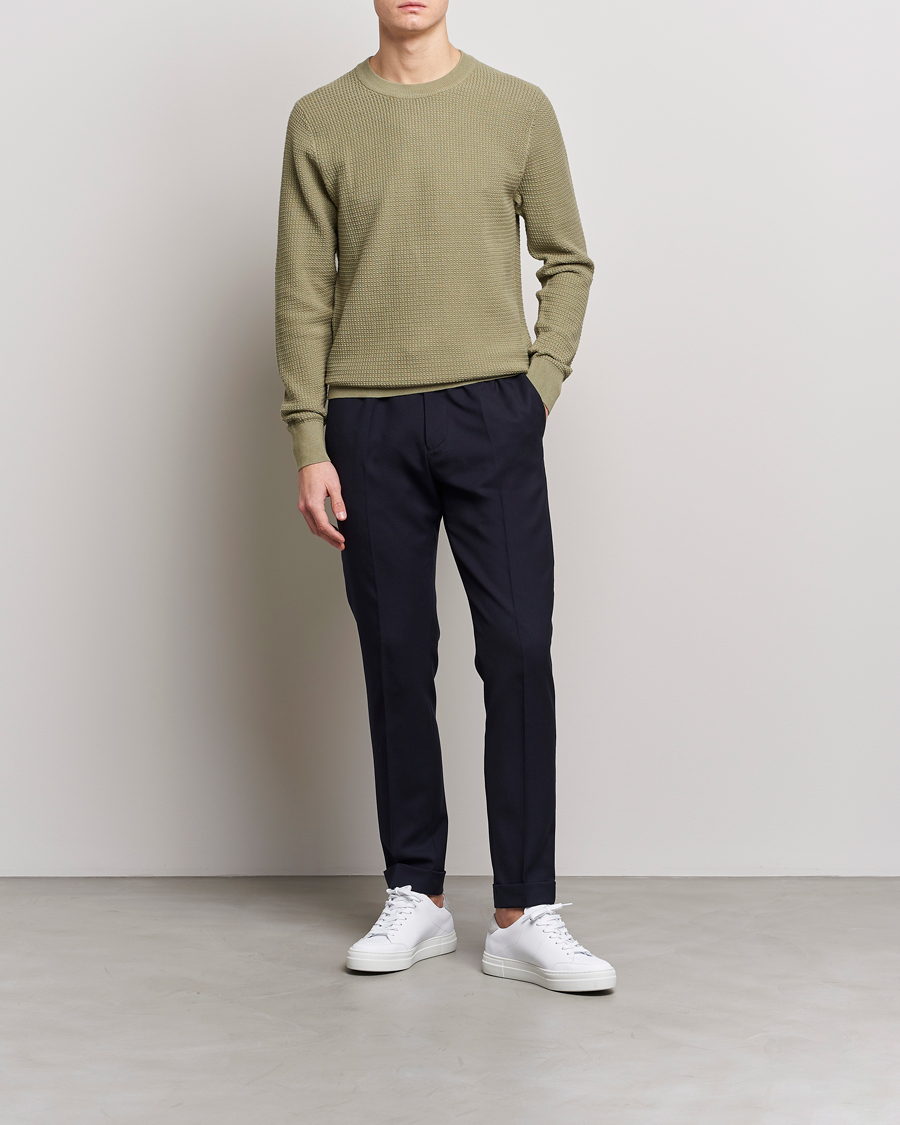 Herre | Gensere | J.Lindeberg | Arthur Structure Organic Cotton Crew Neck Aloe