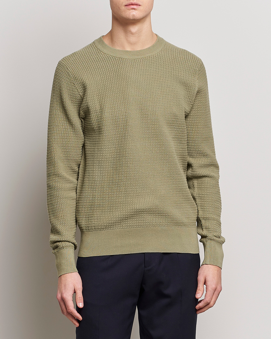 Herre | Gensere | J.Lindeberg | Arthur Structure Organic Cotton Crew Neck Aloe