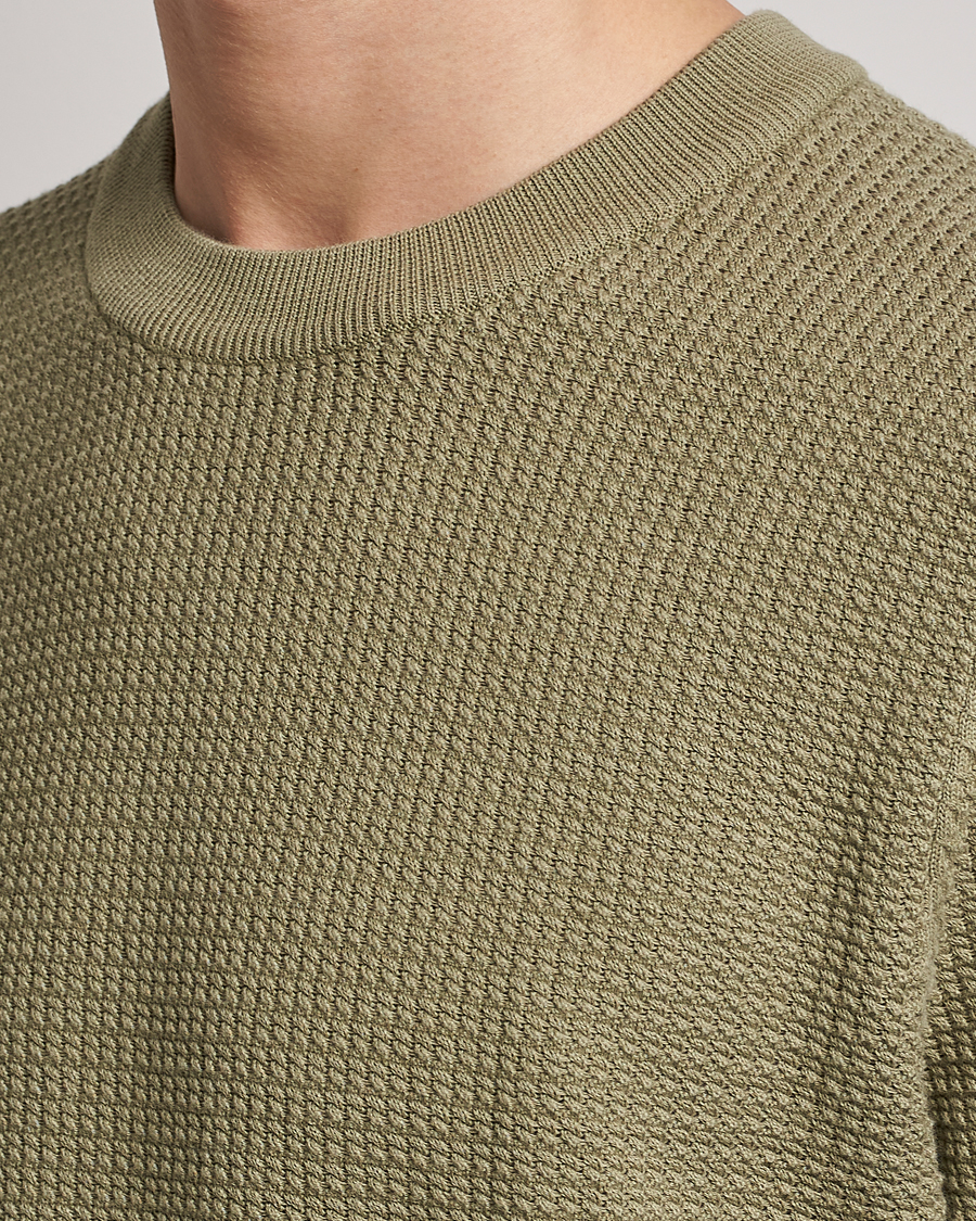 Herre | Gensere | J.Lindeberg | Arthur Structure Organic Cotton Crew Neck Aloe