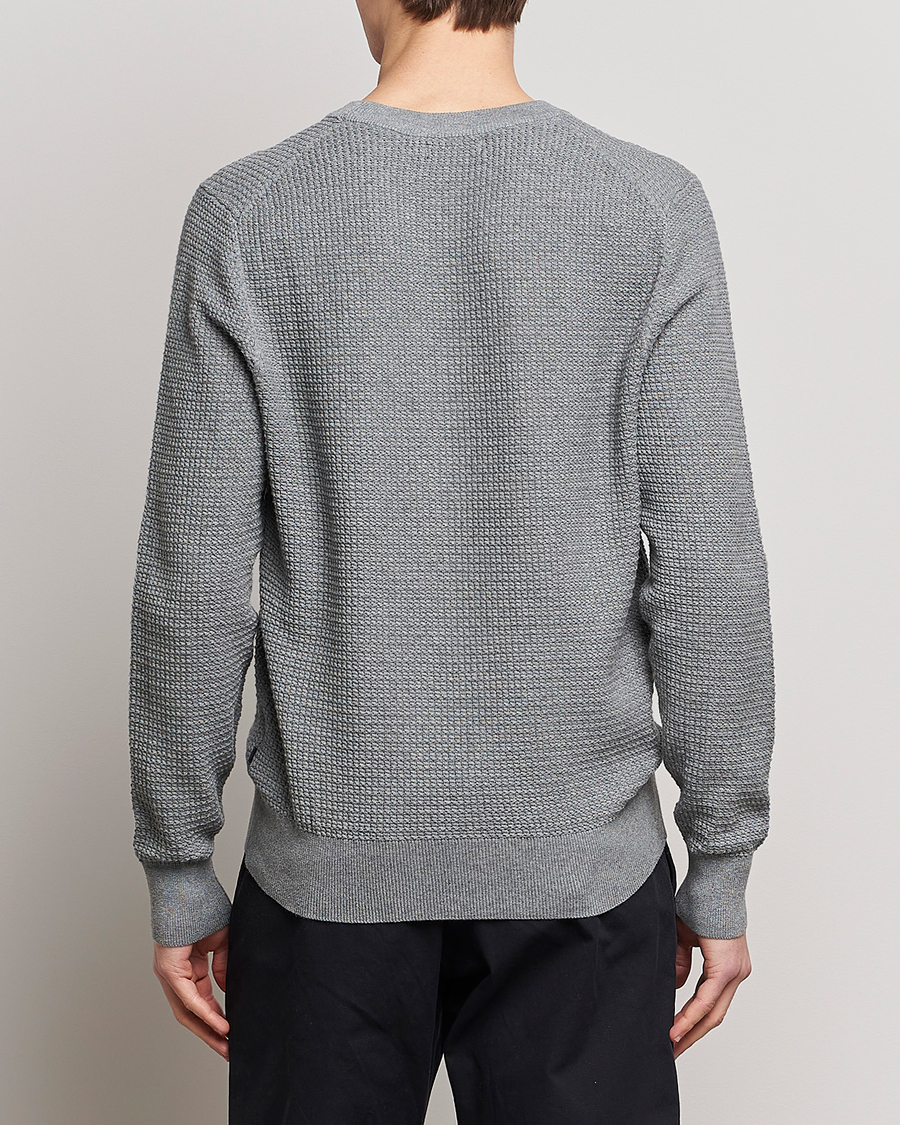 Herre | Gensere | J.Lindeberg | Arthur Structure Organic Cotton Crew Neck Light Grey